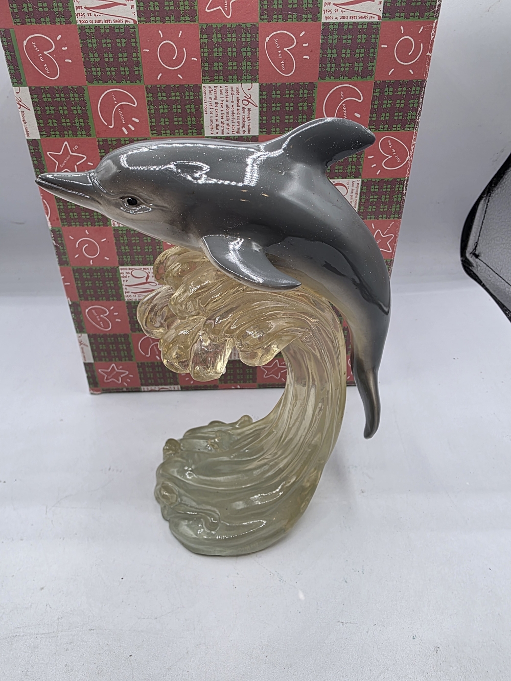 Vintage Herco Gift Professional Resin Jumping Dolphin